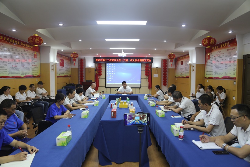 藥都制藥集團(tuán)股份有限公司組織學(xué)習(xí)保定市第十二次黨代會、第十六屆人代會一次會議精神的會議